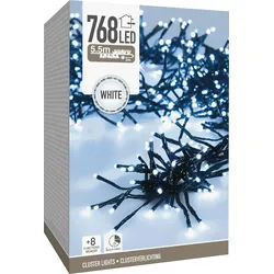 LED-Clusterlichterkette Büschel kaltweiß, 768 LEDs, sw Kabel, Innen/Außen, 8,5m