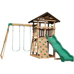 Ambia Garden Spielturm , Braun, Grün , Holz , Zeder , 430x310x380 cm , EN 71, Ce , Freizeit & Co, Gartenspielzeug, Spieltürme