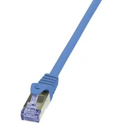 LogiLink LogiLink CQ3096S RJ45 Patchkabel CAT 6a S/FTP 10.00 m Blau Flammwidrig Netzkabel, (1000.00 cm) blau