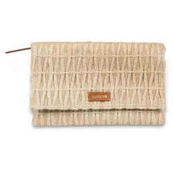 SYSTEM ACTION für Damen. V25BL309 Beigefarbene Handtasche aus geflochtenem Bast (OSFA), Lässig, Jute