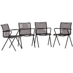 Gartensessel-Set Alpha Rope Anthrazit Kunststoff/Metall
