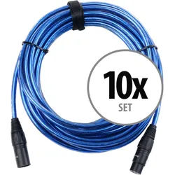 Pronomic Stage XFXM-Blue-10 Mikrofonkabel XLR 10 m Metallic Blue 10er Set