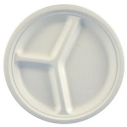 Papstar Pure Teller Zuckerrohr, 3-geteilt, 26 cm x 2 cm, 1 Packung = 50 Stück