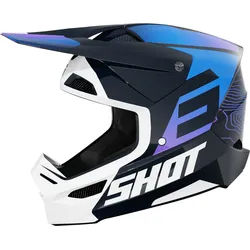 Shot Furious Apex Motocross Helm, weiss-türkis-blau, Größe XL für Männer