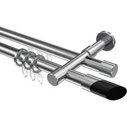 GARDINENSTANGE RUNDROHR-INNENLAUF Prestige Verano 120 cm, 2-läufig, 20 mm Ø Chrom