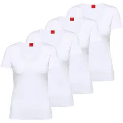T-Shirt HUGO "T-Shirt T-Shirt RN 4er Pack", Damen, Gr. XS, weiß, Obermaterial: 95% Baumwolle CO. 5% Elasthan EL., Shirts T-Shirt