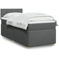 vidaXL Boxspringbett, Boxspringbett mit Matratze Dunkelgrau 80x200 cm Stoff