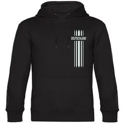 multifanshop Kapuzen Sweatshirt - Deutschland - Streifen - Druck weiß - Hoodie