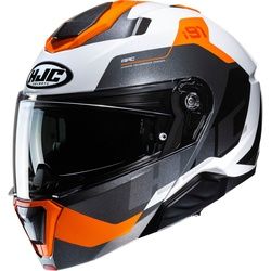 HJC i91 Carst Klapphelm, schwarz-weiss-orange, Größe XL für Männer
