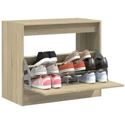 vidaXL Schuhschrank 80 x 42 x 69 cm Schuhschrank Sonoma Eiche 80x42x69 cm Spanplatte bunt