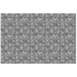 Bilderdepot24 Teppich Vinyl Wohnzimmer Schlafzimmer Flur Küche Fliesen Vintage, rechteckig - schwarz weiß glatt, nass wischbar (Küche, Tierhaare) - Saugroboter & Bodenheizung geeignet schwarz 60 cm x 40 cm