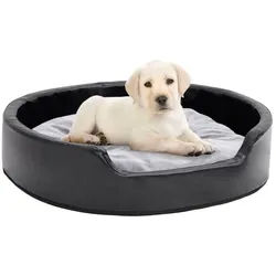 vidaXL Hundekorb Hundekörbchen Hundebett schwarz mit Kissen Grau 79x70x19 cm Plüsch Kun schwarz