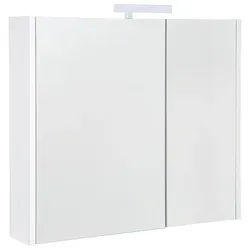 Spiegelschrank Akira mit LED-Beleuchtung, 2 Türen, Weiss Esche, 800 x 700 x 155 mm