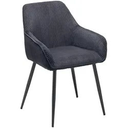 Mid.you Armlehnstuhl , Schwarz , Metall, Textil , Rundrohr , 56x83x62 cm , inklusive Armlehnen , Esszimmer, Esszimmerserien