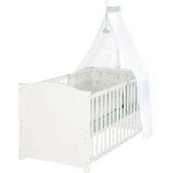 Roba Babybett Woodland Buddies 70 x 140 cm weiß , Weiß , Textil , Tiere , 70x140 cm , Babymöbel & Kindermöbel, Babyzimmer, Babybetten, Beistellbetten