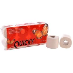 Quicky Toilettenpapier, 3-lagig, Hochweißes Klopapier mit Margeritenprägung, 1 Packung = 8 Rollen à 250 Blatt