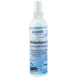 Ofixol Bildschirmreiniger, antistatische Wirkung, Umweltfreundlicher Reiniger für Bildschirme, Glasflächen sowie Kunststoff, 250 ml - Pumpsprühflasche