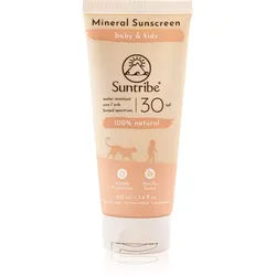 Suntribe Kids Mineral Sunscreen ralisierende schützende Creme für das Gesicht und Körper für Kinder 100 ml