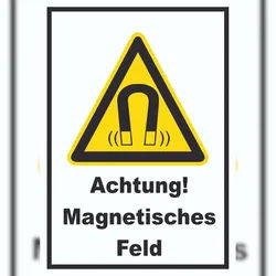 HB-Druck Achtung Magnetisches Feld A6 Rückseite selbstklebend Schild