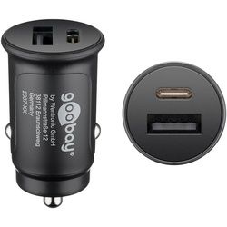 Dual-USB Auto Schnellladegerät USB-CTM Power Delivery, Ladeadapter für Kfz, lädt Geräte über USB-A und USB-C, speziell für Apple iPhone und iPad