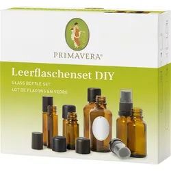 PRIMAVERA Aromatherapie Aetherische-OeleLeerflaschenset 2 x 50 ml Flasche mit Ausgießer + 2 x 20 ml Sprühflasche + 2 x 10 ml Roll-On + 2 x 10 ml Fläschchen mit Tropfeinsatz 1 Stk.