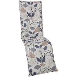 Xxxl Relaxsesselauflage , Beige, Blau , Textil , Floral , Füllung: Schaumstoff, Vlies , 50x6x170 cm , Oeko-Tex® Standard 100 , pflegeleicht, hochwertige Qualität, langlebig, für den Außenbereich geeignet, mittels Bändern zu befestigen, mittels Gurtband zu befestigen , Gartenmöbel, Gartenpolster & Auflagen, Sesselauflagen