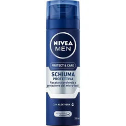 Nivea, Rasierschaum + Rasiergel, Protect & Care Schiuma Protettiva (200 ml, Rasierschaum)