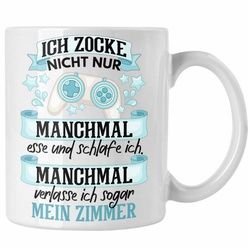 Trendation Tasse Trendation - Zocker Video Gamer Tasse Geschenk Games PC Lustige Gaming Kaffeetasse Spruch Geschenk Jungs Gaming weiß