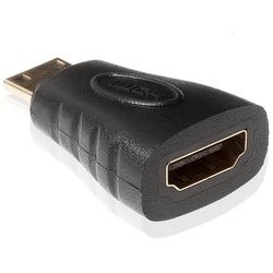 Poppstar HDMI-Adapter Mini HDMI Stecker zu HDMI Buchse HDMI-Adapter Mini HDMI Stecker zu HDMI Buchse, HDMI Adapter (HDMI Buchse auf Mini HDMI Stecker), vergoldete Kontakte