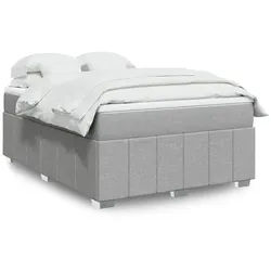 vidaXL Boxspringbett, Boxspringbett mit Matratze Hellgrau 140x200 cm Stoff