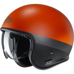 HJC V30 Perot Jethelm, schwarz-orange, Größe XS