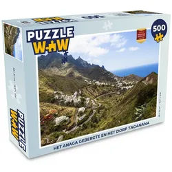 MuchoWow Puzzle Das Anaga-Gebirge und das Dorf Taganana, 500 Puzzleteile, Foto-Puzzle, Bilderrätsel, Puzzlespiele, Spielzeug 34 cm x 48 cm x 2 cm