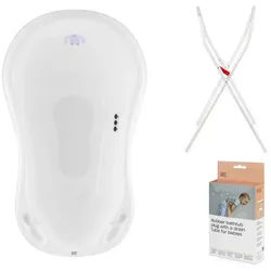 Hylat Baby Babybadewanne Hylat Baby Badewanne Set - für Neugeborene und Babys – Motiv Yeti, (3-teiliges SET, 3-tlg), Babywanne, Ständer, Abfluss - Weiß
