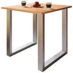Mid.you Schreibtisch , Silberfarben, Sonoma Eiche , Holzwerkstoff , quadratisch , U-Form , 80x76x50 cm , Büromöbel, Schreibtische, Schreibtische