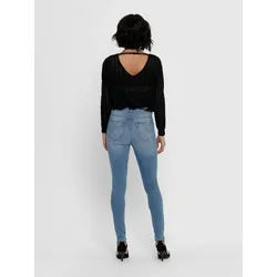 ONLY High-waist-Jeans Paola (1-tlg) Plain/ohne Details, Patches, Weiteres Detail blau