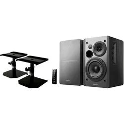 Edifier Studio R1280DB BK 2.0 Lautsprechersystem Black Stativ Set
