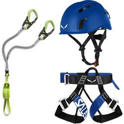Klettersteig Komplettset Edelrid Cable Comfort + Salewa Via Ferrata Evo Harness + Salewa Toxo Helm blue