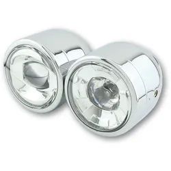SHIN YO LED Hauptscheinwerfer TWIN, chrom, seitliche Befestigung, silber
