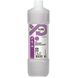 Sure Cleaner Disinfectant Flächendesinfektionsmittel, Konzentrat, Desinfektionsreiniger für die tägliche Anwendung, 1 Karton = 6 Flasche à 1 Liter