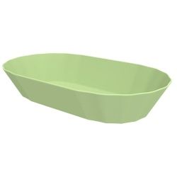 Snackschalen To Go, oval, 200 x 115 x 40 mm, Wiederverwendbare Mehrwegschalen für warme und kalte Speisen, 1 Stück, Farbe: geselliges grün