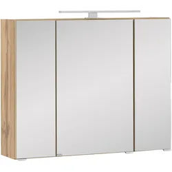 Spiegelschrank Helsinki m. LED 3-türig ca. 80 cm Eiche