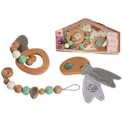 Simba Greifling , Multicolor , Holz, Kunststoff, Textil , Buche , 29x14x4.2 cm , Spielzeug, Babyspielzeug, Greiflinge & Rasseln