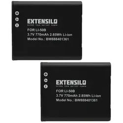Extensilo Akku Ersatz für Kodak LB-052 für Digitalkamera / Kamera (770 mAh, 3,7 Kamera-Akku Akku Li-Ion 770 mAh (3,7 V, 2 St), Leistungsfähige Austausch-Akkus für Digitalkamera, Spiegelreflexkamera schwarz