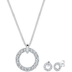 Elli - Karma Kreis Kristalle 925 Silber Schmuck-Set Damen