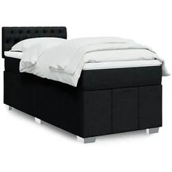 vidaXL Boxspringbett, Boxspringbett mit Matratze Schwarz 100x200 cm Stoff