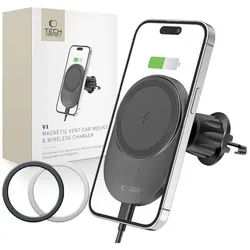 MM15W-V1 Car Phone Holder with MagSafe 15W Inductive Charger for Air Vent - Black