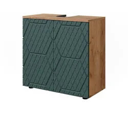 Vicco Waschbeckenunterschrank Irma Grün 60 x 59 cm , Holzwerkstoff , 2 Fächer , Rechteckig , 60x59x30 cm , Badezimmer, Badmöbel, Waschbeckenunterschränke