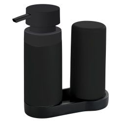 WENKO Easy Squeez-e Spülstation, 2in1, 250 ml, Praktischer Spülbecken Organizer mit Pumpkopf für einfaches Dosieren, 1 Stück
