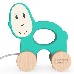 Matchstick Monkey Holz-Nachzieh-Spielzeug 1 St gruen