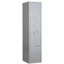 Gürkan Garderobenschrank 41,5 x 180 cm mit Z-Türen grau, 41.5x180x50 cm